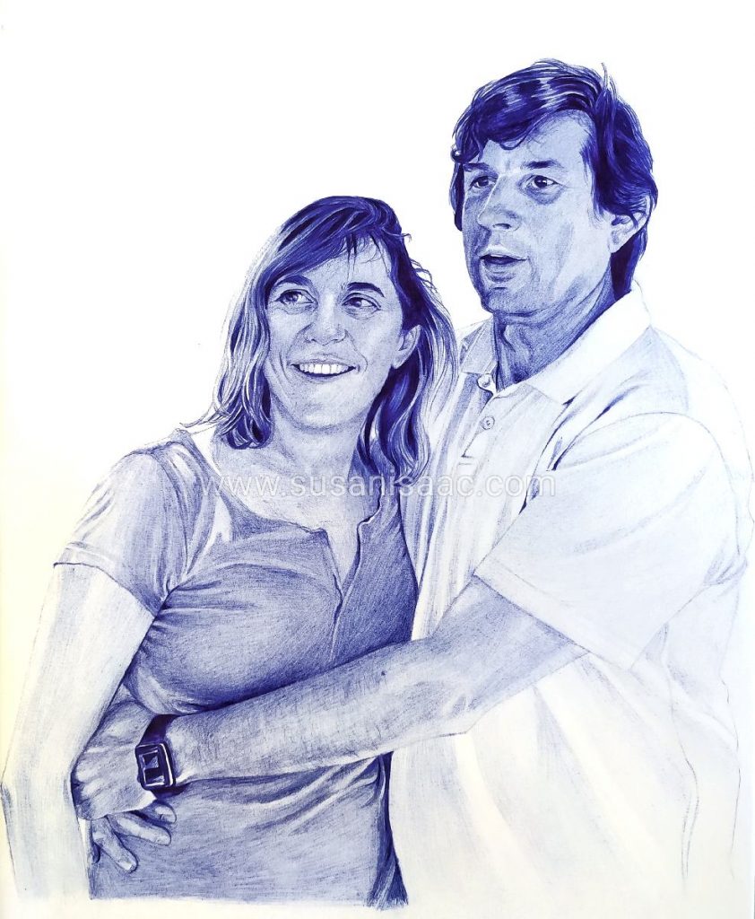 Couple of lovers ballpoint portrait