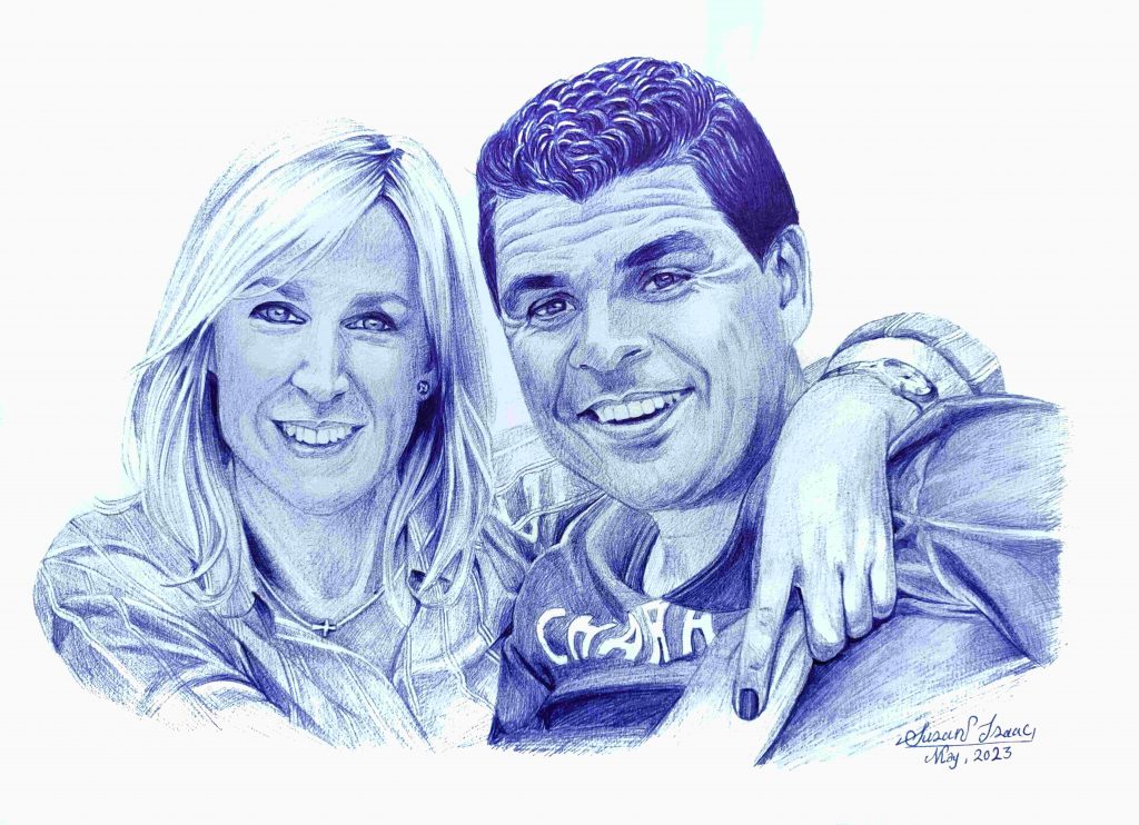 Couple of lovers ballpoint portrait