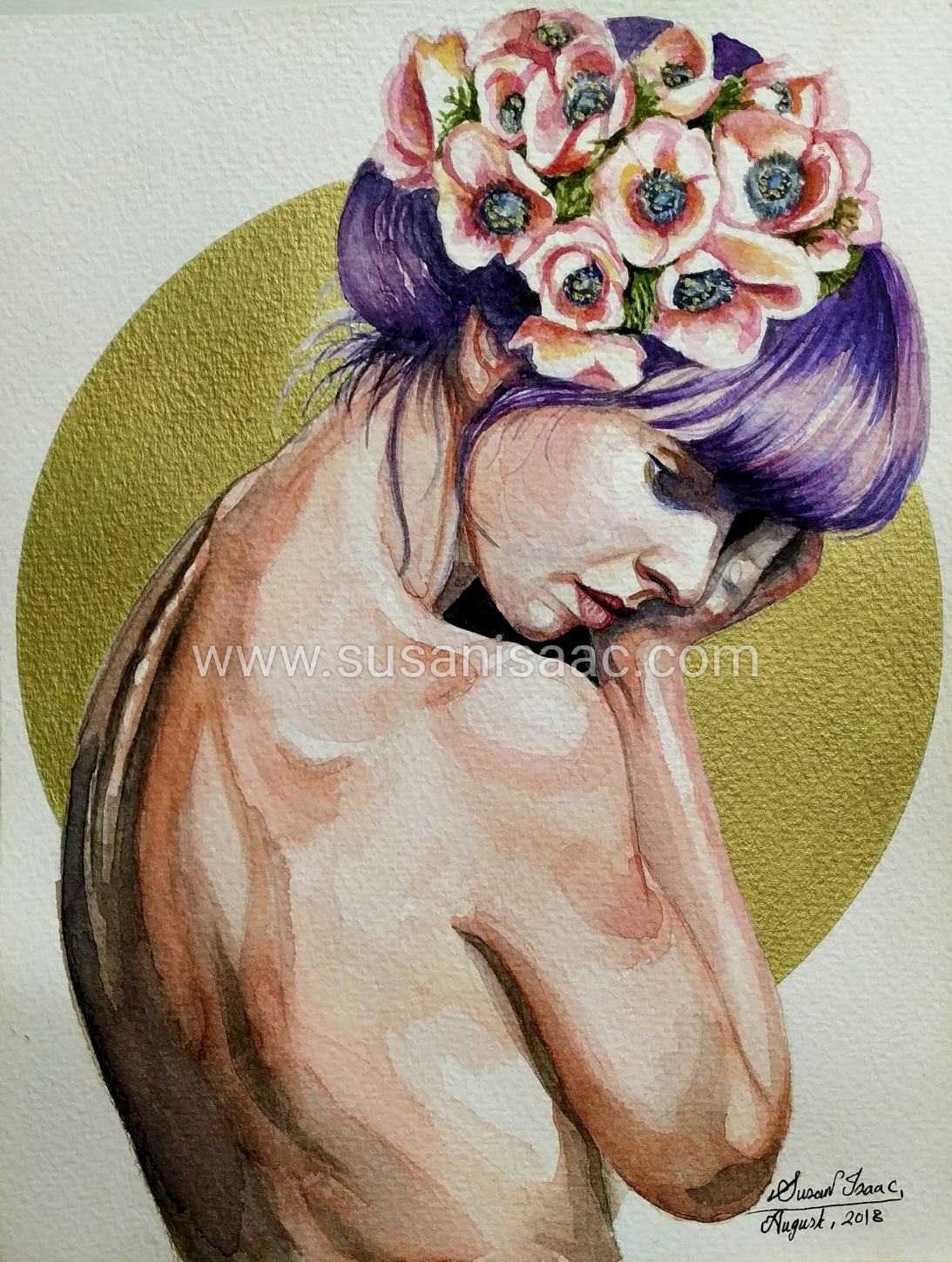 Ilustración. Fantasía. Mariposas. Chica joven