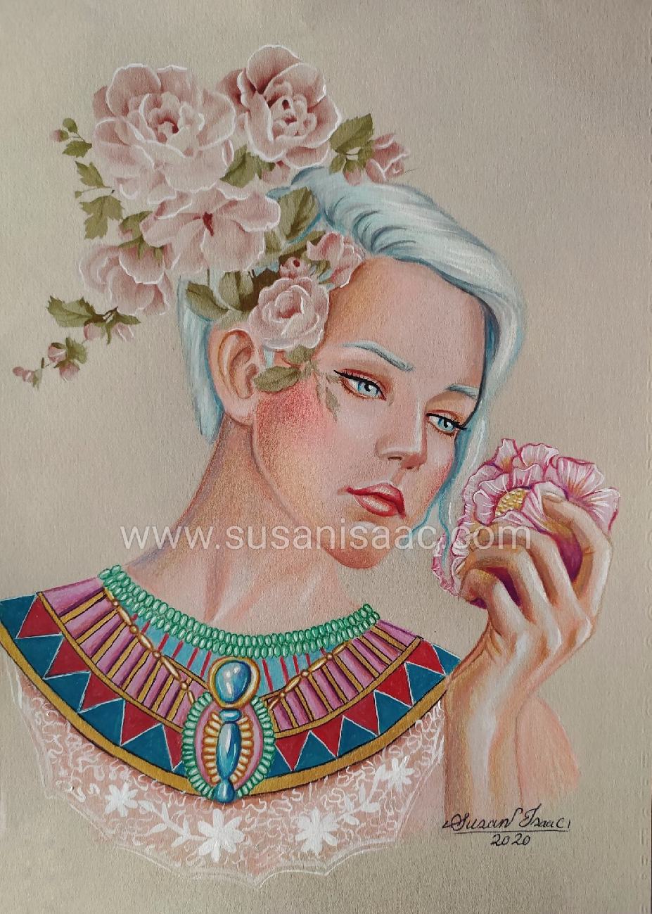 Ilustración. Fantasía. Mariposas. Chica joven