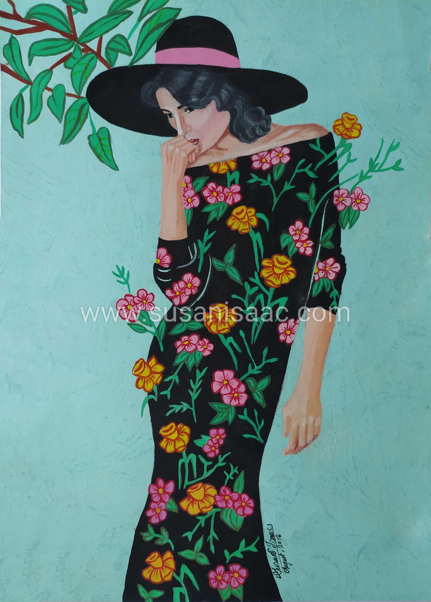 Ilustración. Fantasía. Flores. Mujer